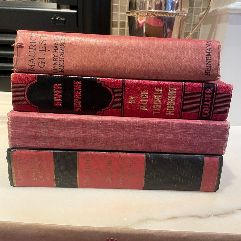 Vintage Red and Black Book Set